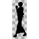 【素材】シルエット・立ち絵・下駄履き和装女性【フリー素材処くらげや】