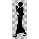 【素材】シルエット・モノクロ・立ち絵・下駄履き和装女性【フリー素材処くらげや】