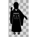 【素材】シルエット・モノクロ・立ち絵・女袴・女児【フリー素材処くらげや】