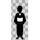 【素材】シルエット・モノクロ・立ち絵・老年女性【フリー素材処くらげや】