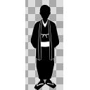 【素材】シルエット・モノクロ・立ち絵・羽織・老年男性【フリー素材処くらげや】