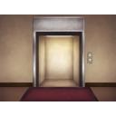 レトロな開いたエレベーター(明)