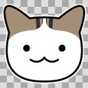 【素材】ぱっつんキジ白猫素材・透過素材・白縁取り【フリー素材処くらげや】