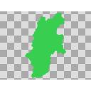 少しゆるい長野県地図 フチなし