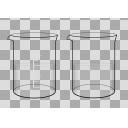 透明な液体が入ったビーカー