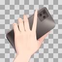 スマホ（スマートフォン/携帯電話）を持つ手 手の甲側