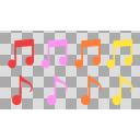 【素材】暖色の音符のイラスト