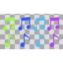 【素材】寒色の音符のイラスト