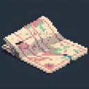 【TRPG】アイテム素材アイコン/拾った地図/マッピング【ゲーム/ドット絵/イラスト】
