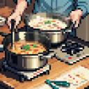 【TRPG】アイテム素材アイコン(鍋/煮込み料理/キャンプ/食事/食料品/野戦料理)【ゲーム/ドット絵/イラスト】