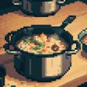 【TRPG】アイテム素材アイコン(鍋/煮込み料理/キャンプ/食事/食料品/野戦料理)【ゲーム/ドット絵/イラスト】