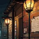 【TRPG】アイテム素材アイコン(街灯/夜景/街の灯/都市)【ゲーム/ドット絵/イラスト】