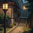 【TRPG】アイテム素材アイコン(街灯/夜景/街の灯/都市)【ゲーム/ドット絵/イラスト】