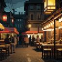 【TRPG】アイテム素材アイコン(街灯/夜景/街の灯/都市/商店/夜の店/市場)【ゲーム/ドット絵/イラスト】