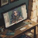 【TRPG】アイテム素材アイコン(デスクトップパソコン/PC)【ゲーム/ドット絵/イラスト】
