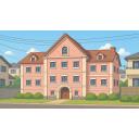 住宅地にある女子寮/家/マンション/学生寮/アパート(ボイボ寮などに使える､VOICEROID､VOICEVOXのキャラクターの家など)