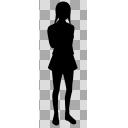 【素材】セーラー襟ブレザー１シルエット全身【フリー素材処くらげや】