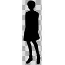 【素材】セーラー服１シルエット・全身【フリー素材処くらげや】