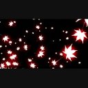 もみじの葉っぱが飛んでいる。CG映像素材 16:9