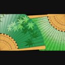 【動画素材】まわる扇子（緑色）